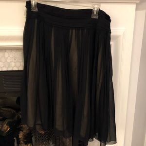 Black organza skirt with nude lining
